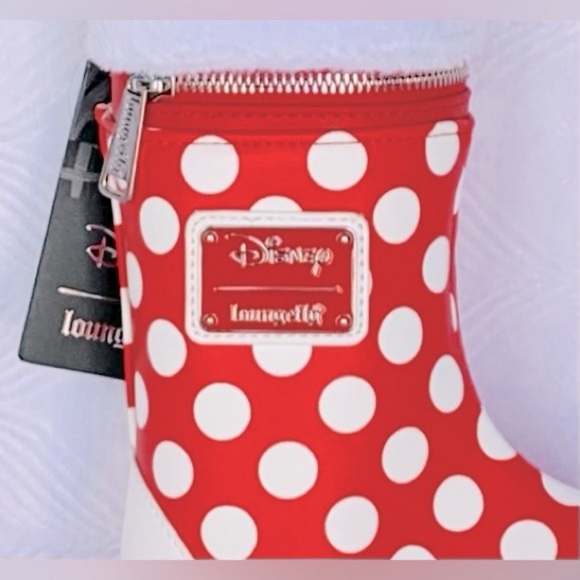 SALE - Loungefly Disney Minnie Mouse Christmas Holiday Stocking Crossbody Bag - Picture 7 of 14